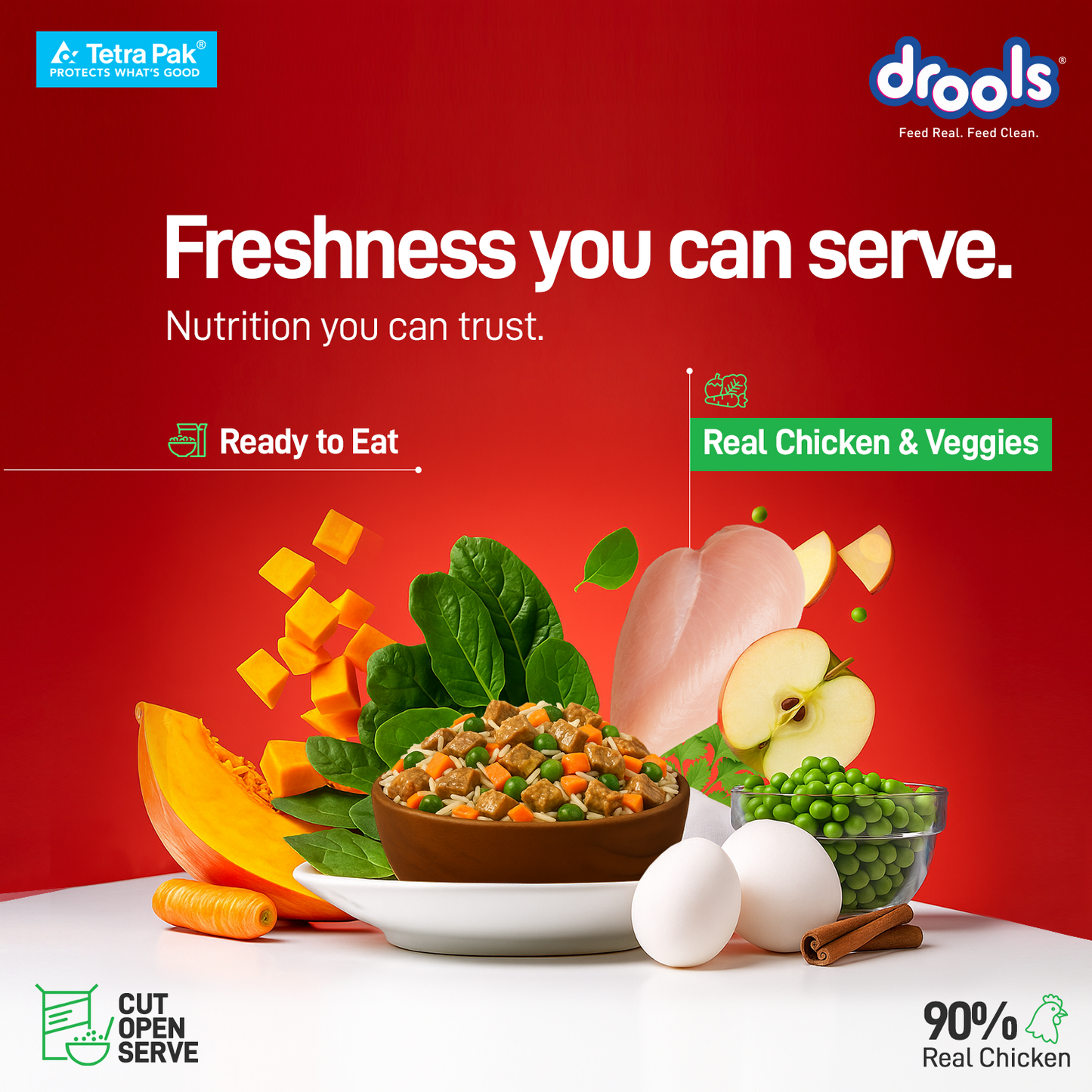 Drools Tetra Pack Real Chicken Veggies 150gm for Puppy / Dogs