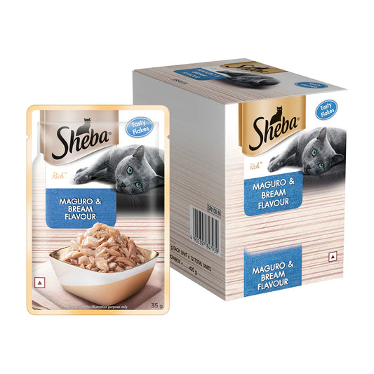 Sheba Premium Wet Food Gravy Pouch For Cats - Maguro & Bream Flavour