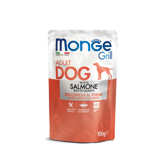 Monge Grill Wet Food Gravy for Adult Dogs 100 gm - Salmon