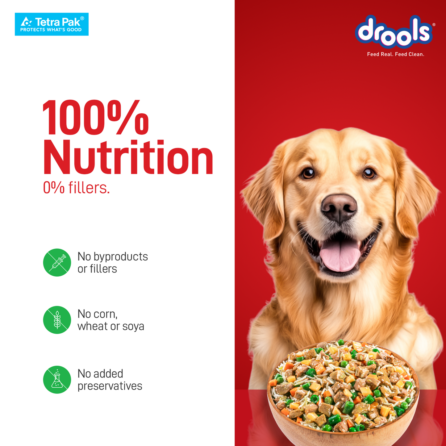 Drools Tetra Pack Real Chicken Veggies 350gm for Puppy / Dogs