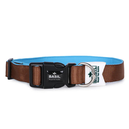 Basil Padded Adjustable Collar for Puppy / Dogs - Brown