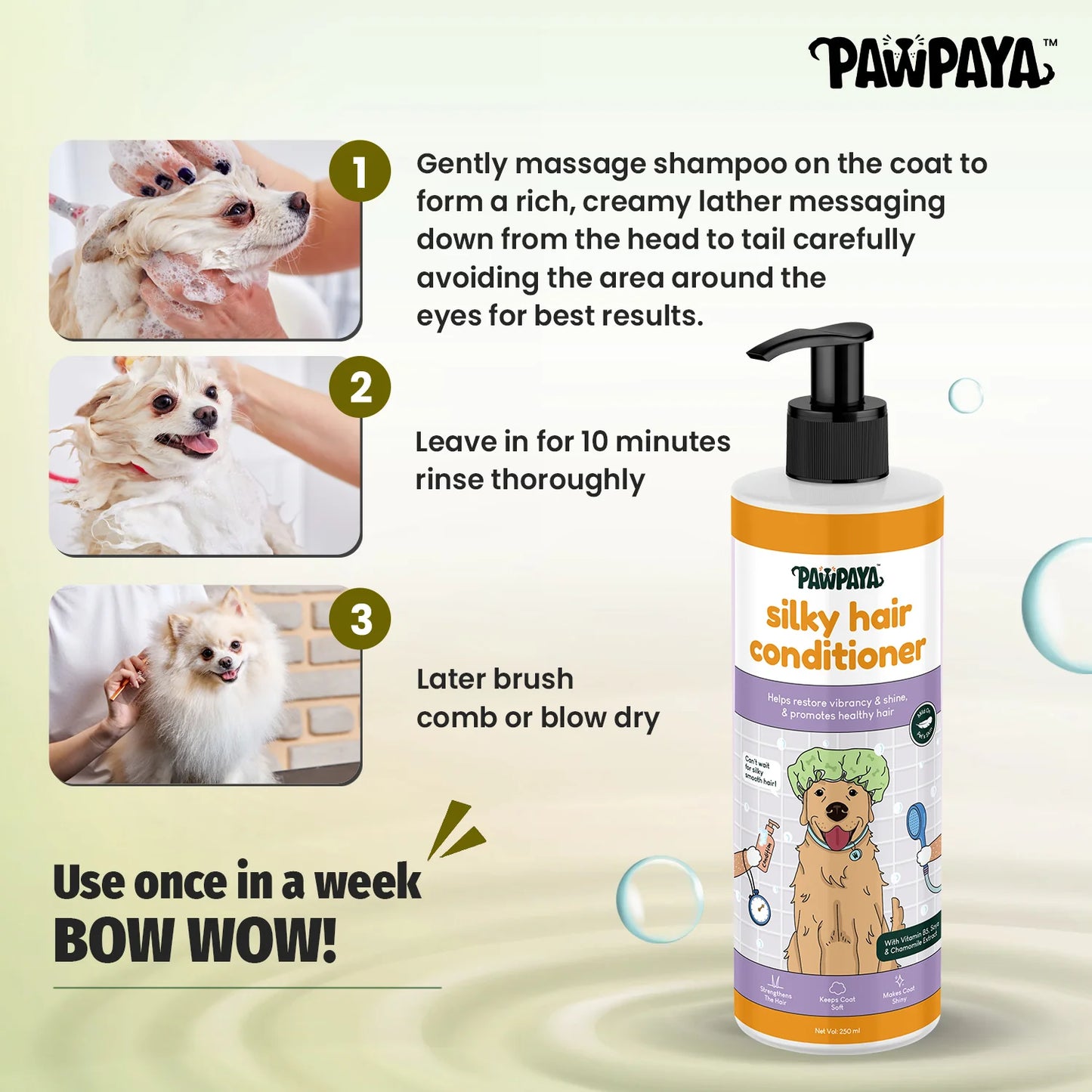 Pawpaya Silky Hair Conditioner for Dogs 250 ml