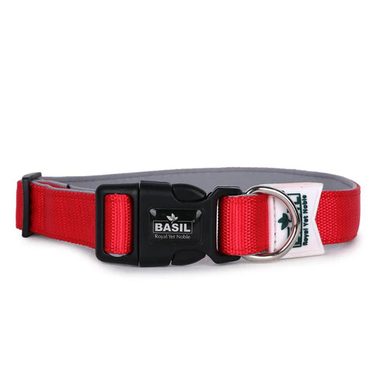Basil Padded Adjustable Collar for Puppy / Dogs - Red