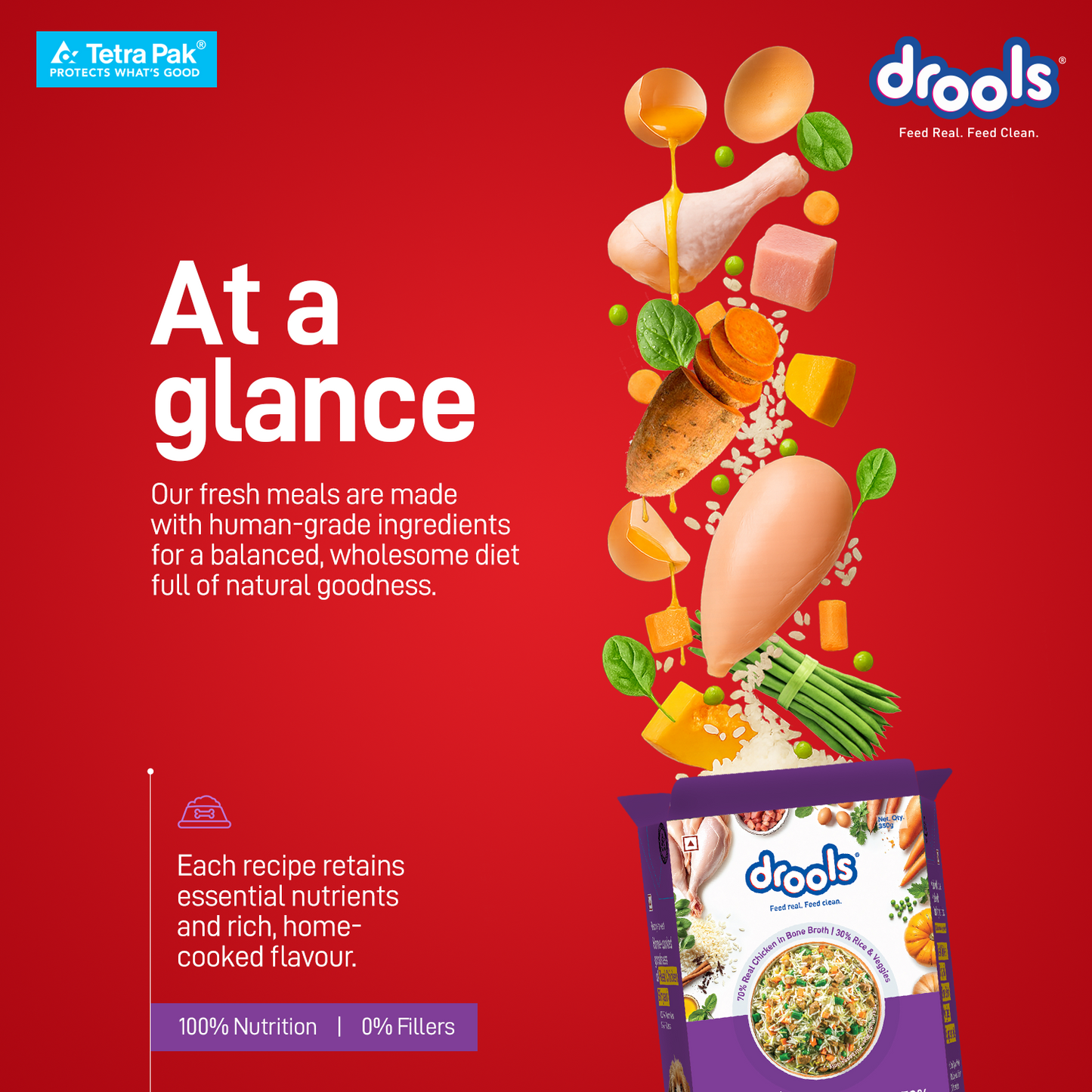 Drools Tetra Pack Real Chicken Biryani 350gm for Puppy / Dogs