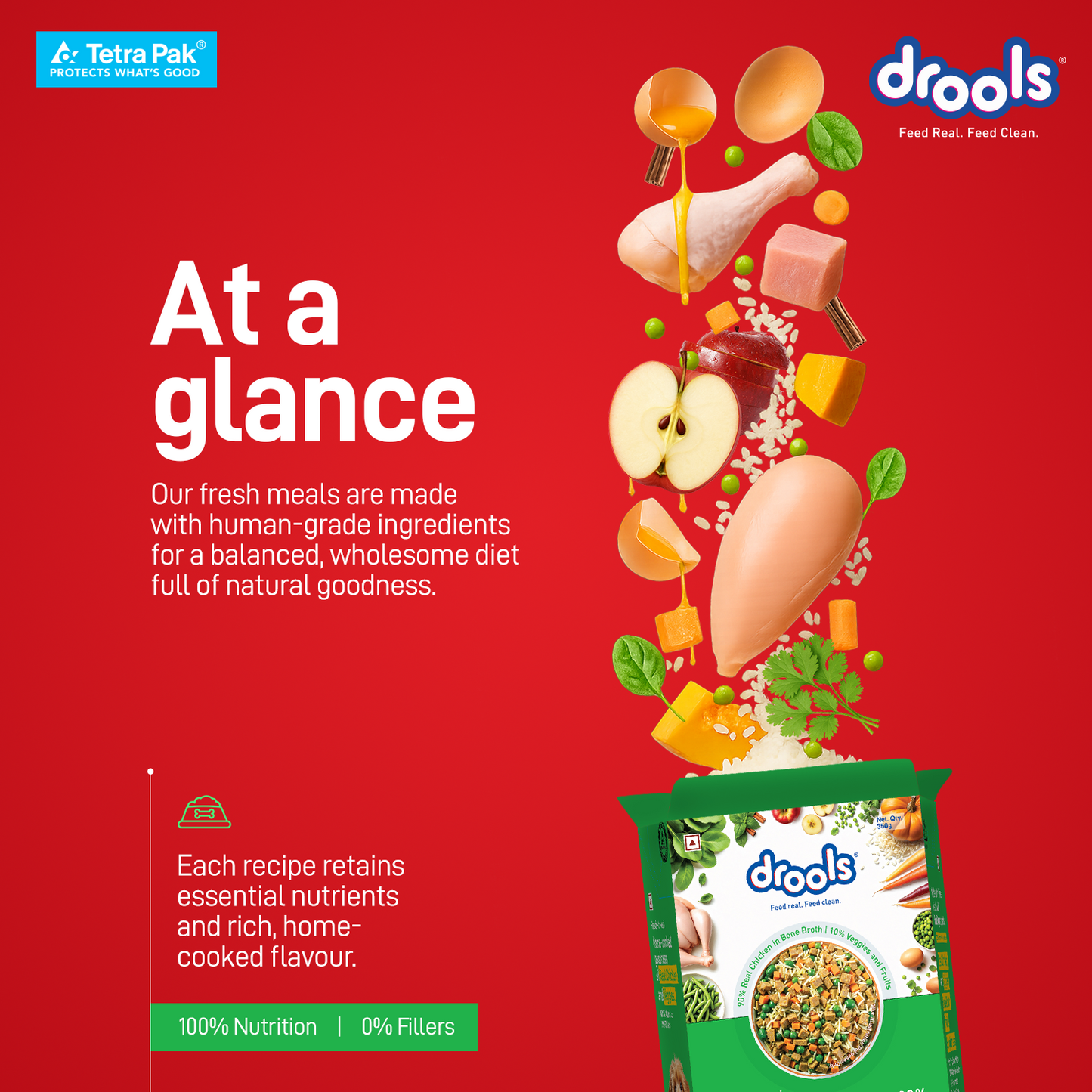 Drools Tetra Pack Real Chicken Veggies 150gm for Puppy / Dogs