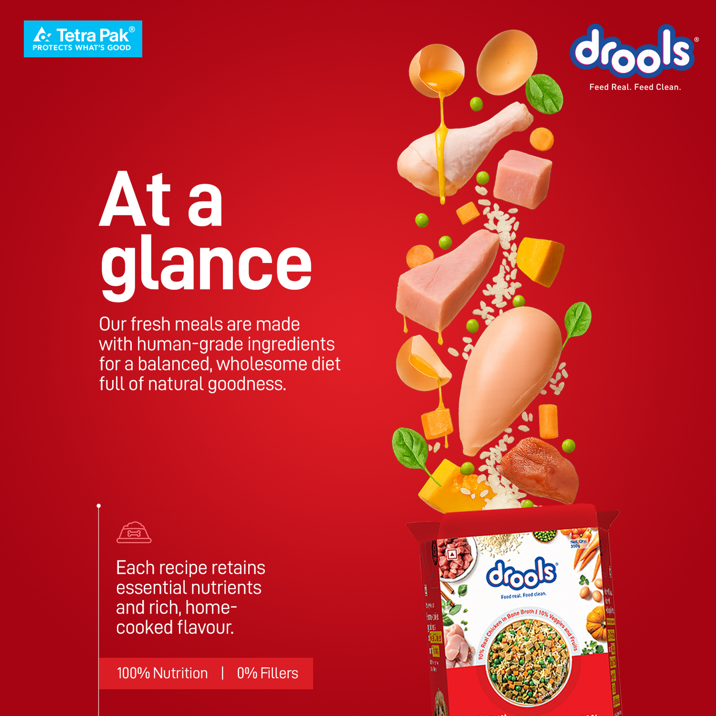 Drools Tetra Pack Real Chicken Turkey 350gm for Puppy / Dogs