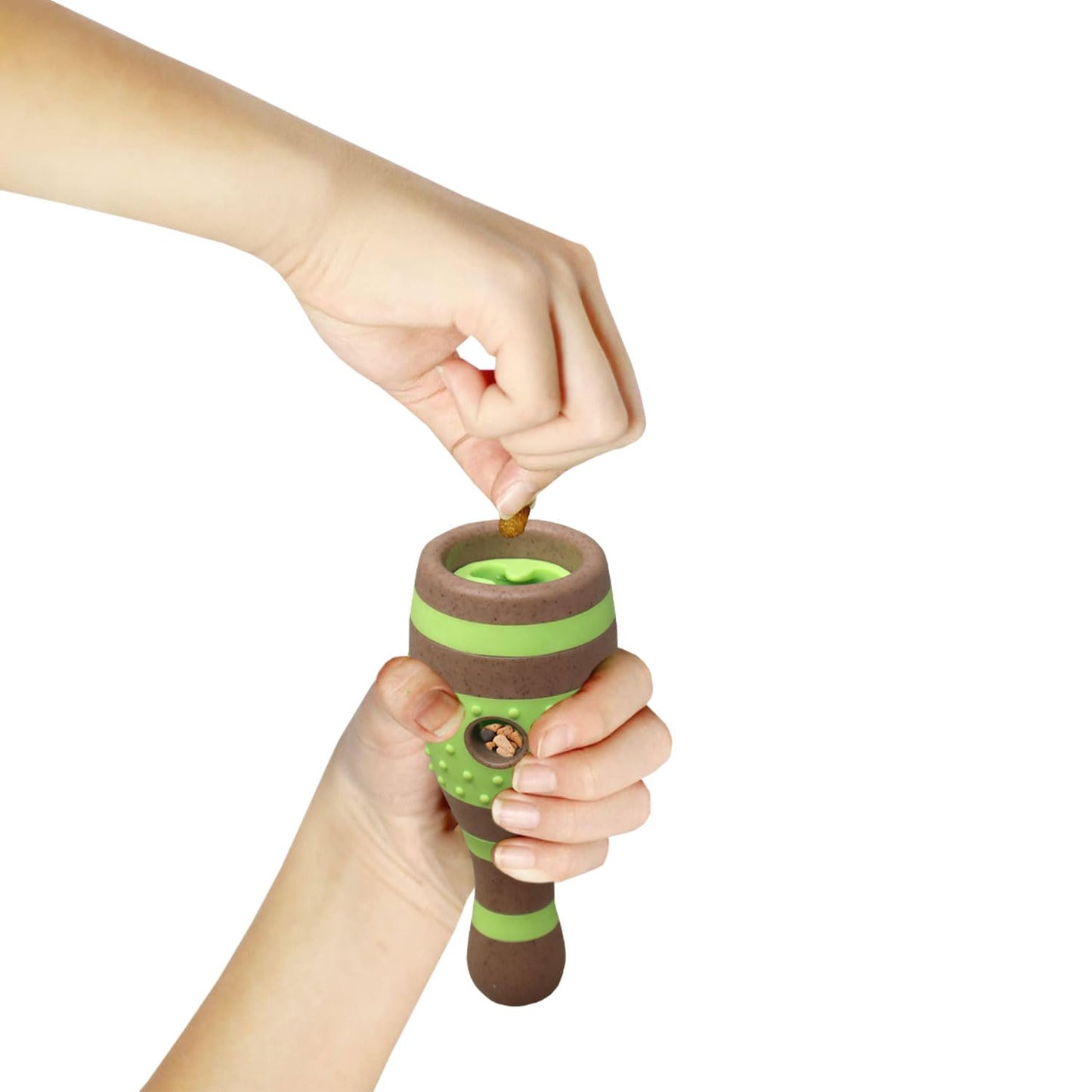 Plushmate x Petaholic Durable Nylon Hard Chew Toy & Treat Dispenser for Medium and Large Breed Dogs - Dual Colour Bottle