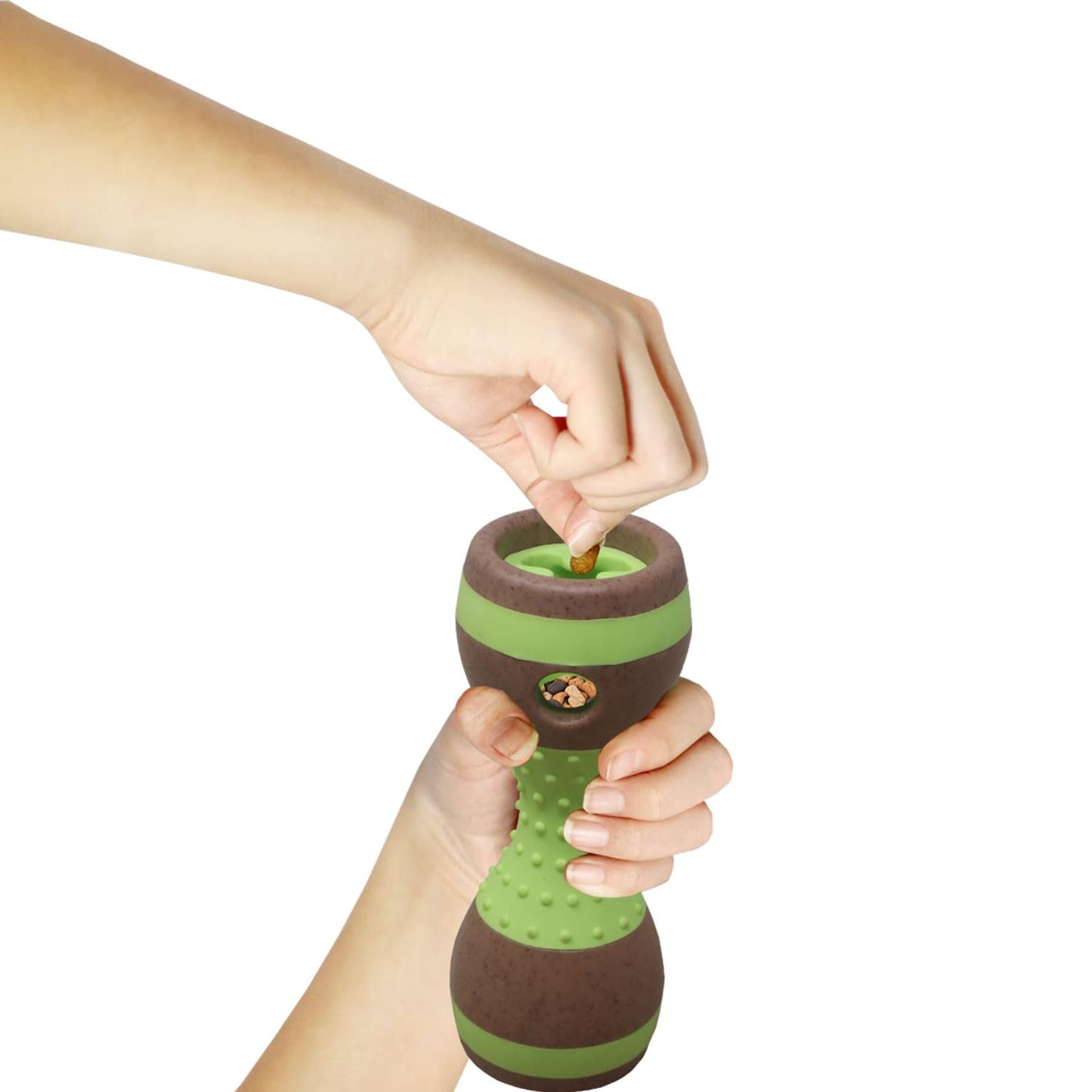 Plushmate x Petaholic Durable Nylon Hard Chew Toy & Treat Dispenser for Medium and Large Breed Dogs - Dual Drum Toy