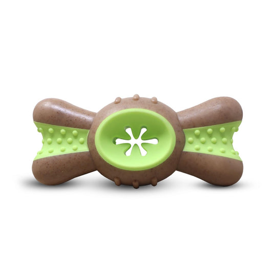 Plushmate x Petaholic Durable Nylon Hard Chew Toy & Treat Dispenser for Medium and Large Breed Dogs - Bone