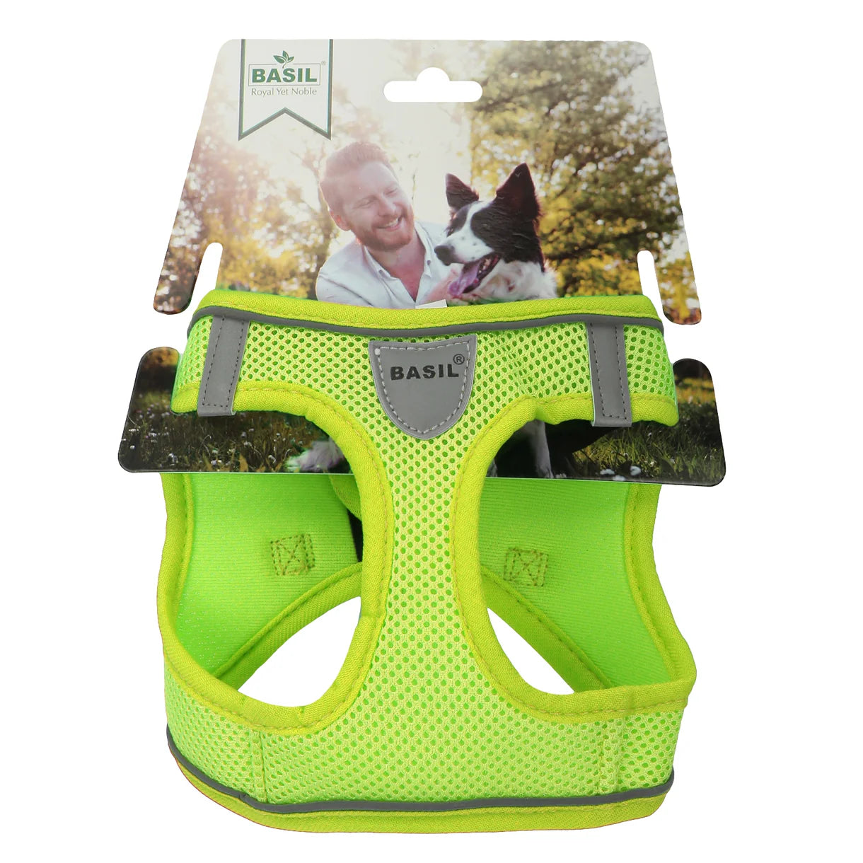 Basil Soft Adjustable Mesh Harness / Body Belt for Puppies & Small Breed Dogs (Neon Yellow)