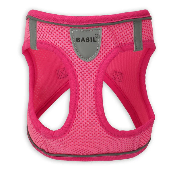 Basil Soft Adjustable Mesh Harness / Body Belt for Puppies & Small Breed Dogs (Pink)