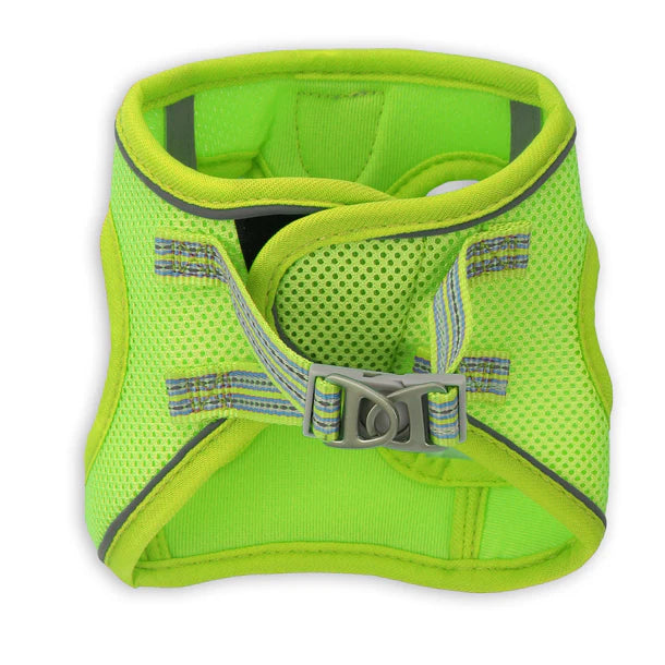 Basil Soft Adjustable Mesh Harness / Body Belt for Puppies & Small Breed Dogs (Neon Yellow)