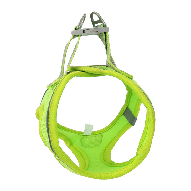 Basil Soft Adjustable Mesh Harness / Body Belt for Puppies & Small Breed Dogs (Neon Yellow)