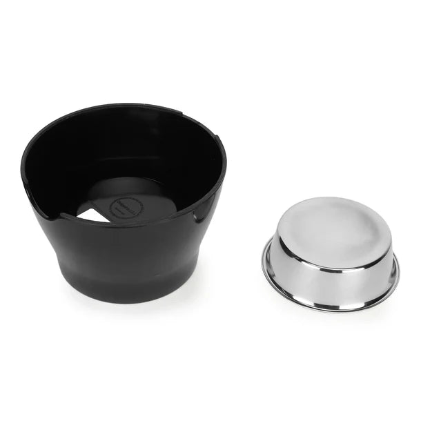 Elevated Melamine and Stainless Steel Pet Feeding Bowls for Dogs & Cats, 500ml (Black)