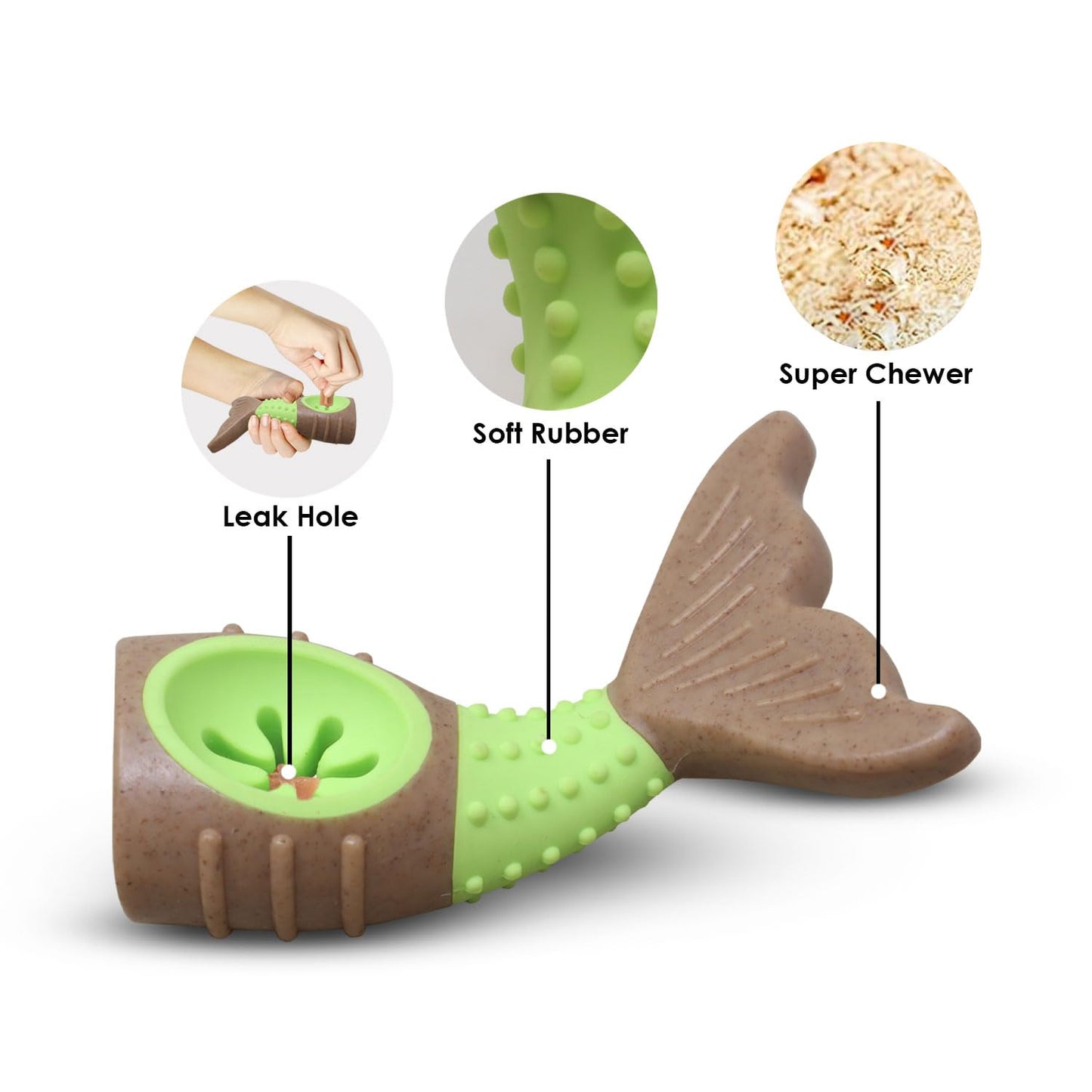 Plushmate x Petaholic Durable Nylon Hard Chew Toy & Treat Dispenser for Medium and Large Breed Dogs - Antler