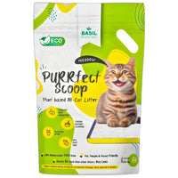Basil Purrfect Scoop Plant Based Flushable TOFU Cat Litter 7Ltr / 2.8 Kg - Milk