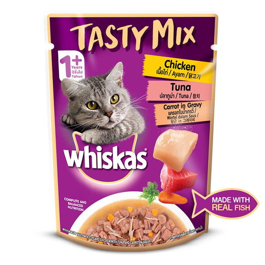 Whiskas Tasty Mix Chicken Tuna & Carrot Gravy