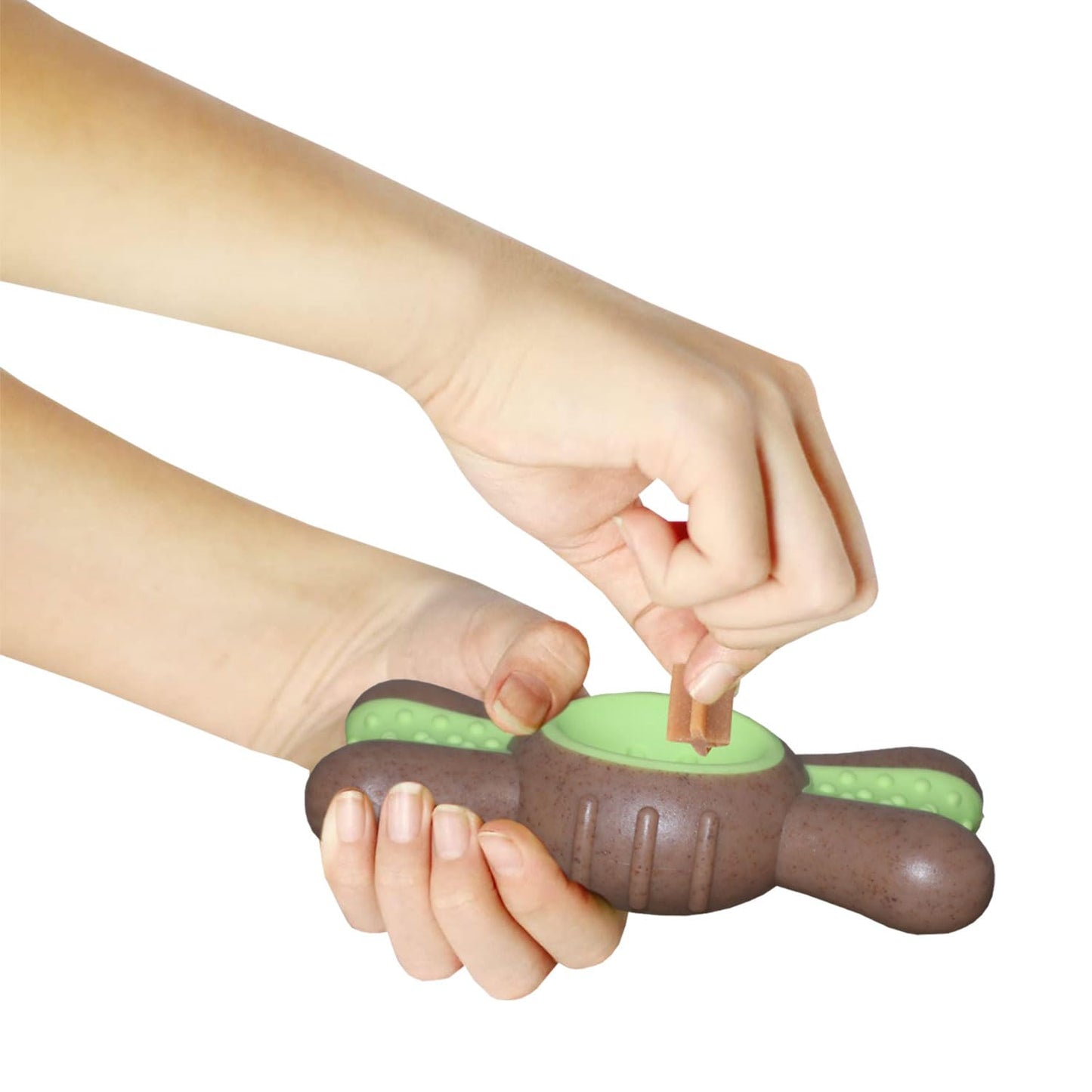 Plushmate x Petaholic Durable Nylon Hard Chew Toy & Treat Dispenser for Medium and Large Breed Dogs - Bone