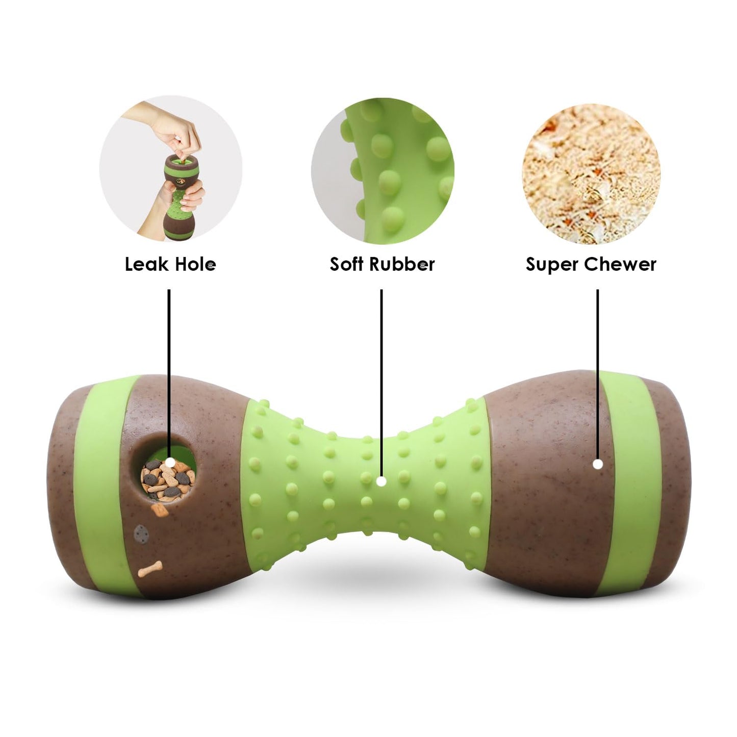 Plushmate x Petaholic Durable Nylon Hard Chew Toy & Treat Dispenser for Medium and Large Breed Dogs - Dual Drum Toy