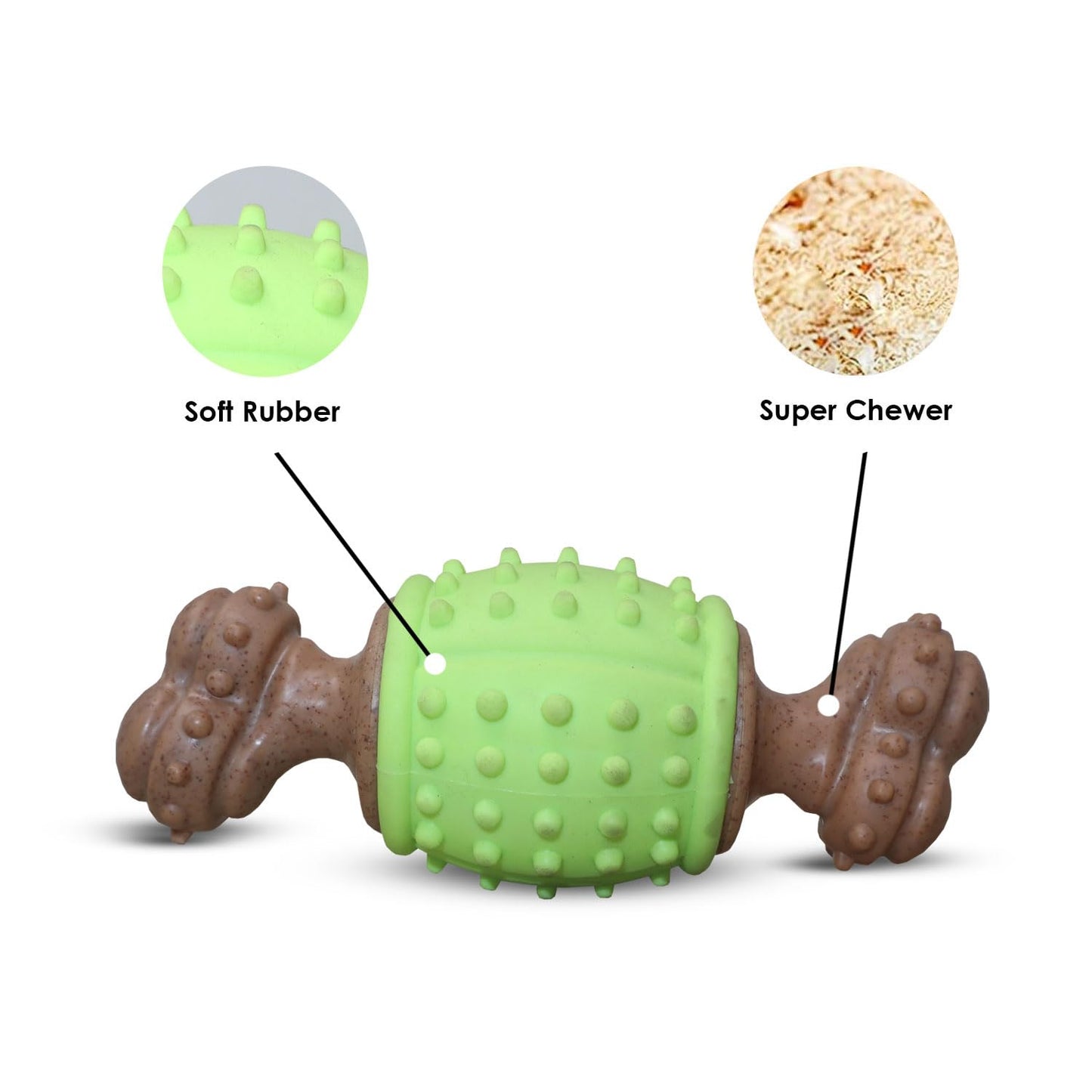 Plushmate x Petaholic Durable Nylon Hard Chew Toy & Treat Dispenser for Medium and Large Breed Dogs - Fat Bone