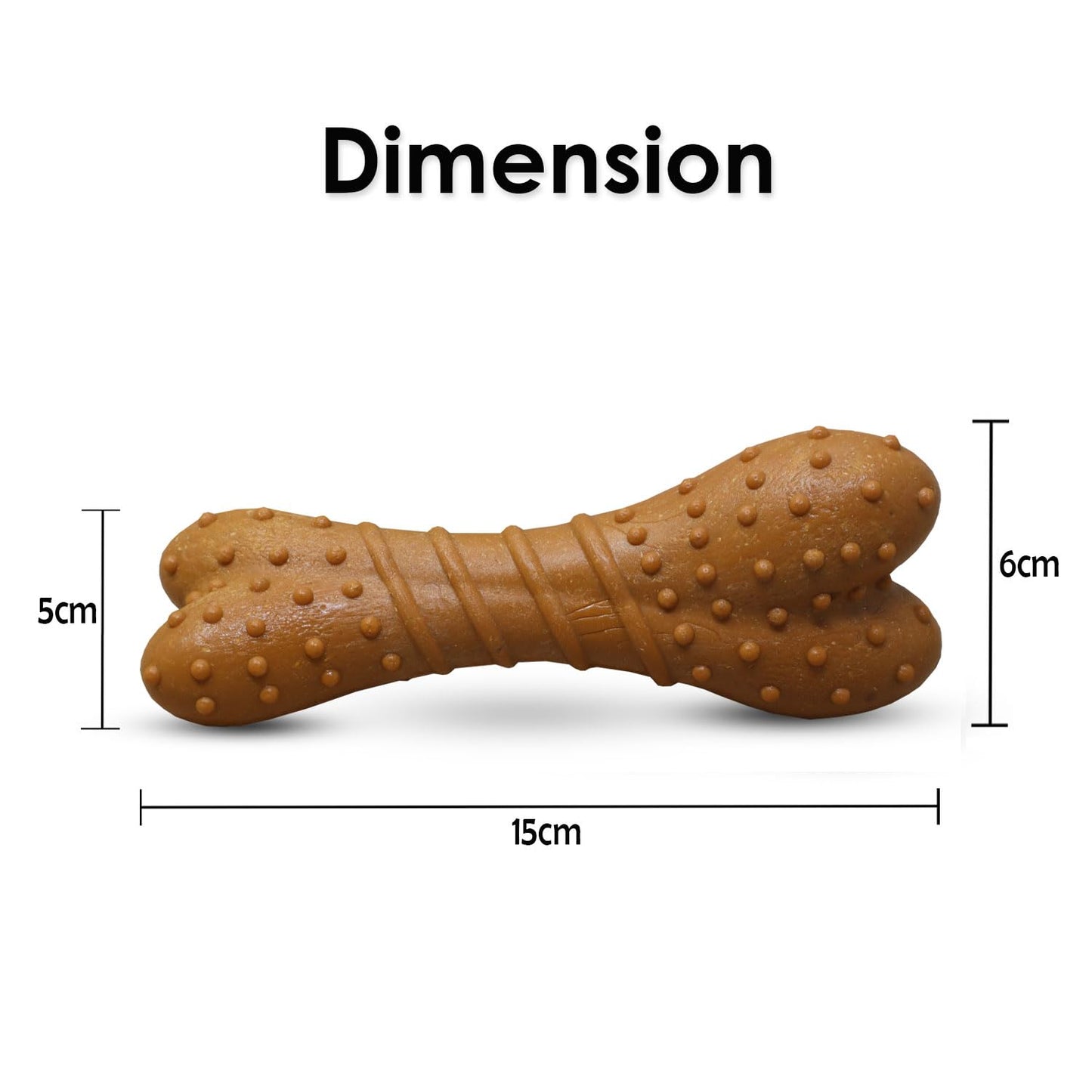 Plushmate x Petaholic Durable Nylon Hard Chew Toy & Treat Dispenser for Medium and Large Breed Dogs - Dotted Bone