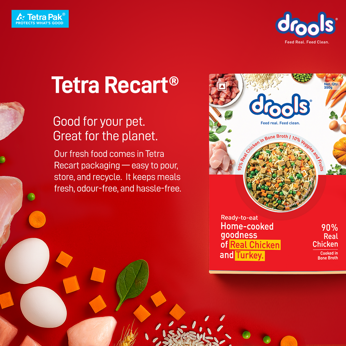 Drools Tetra Pack Real Chicken Turkey 150gm for Puppy / Dogs