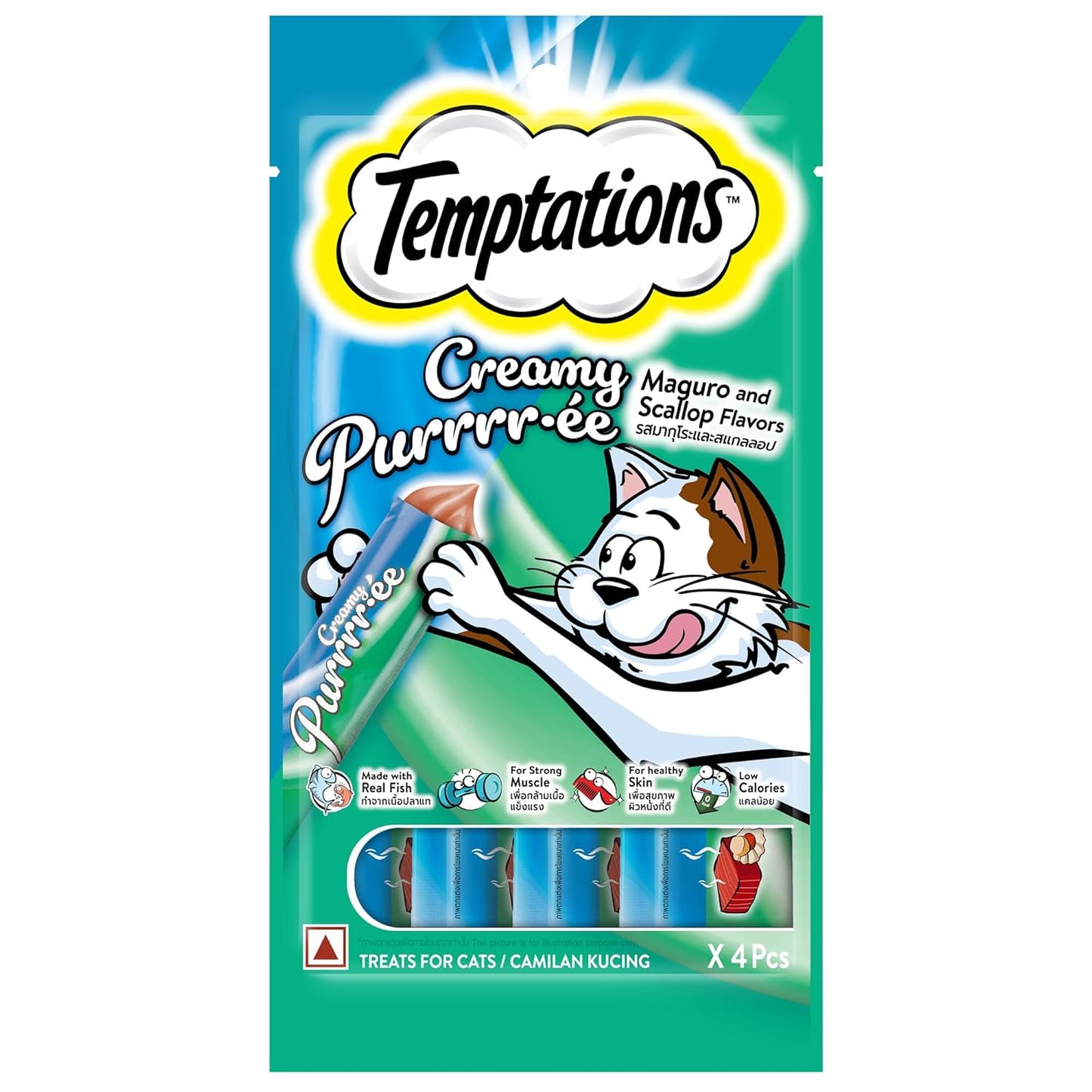 Temptations Creamy Treats for Cats (4's) - Maguro & Scallop