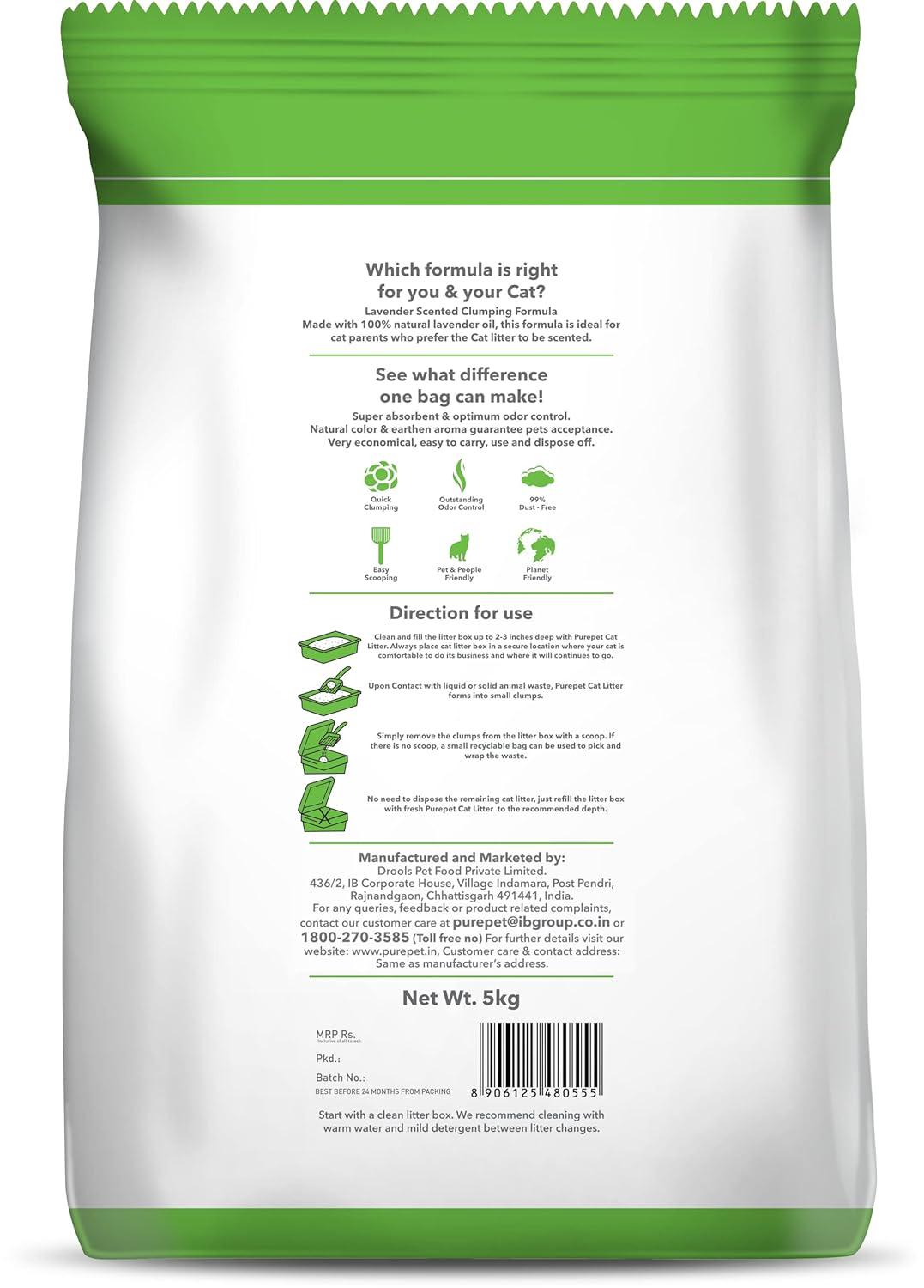 Purepet Cat Sand Type Litter Lavender Fragrance