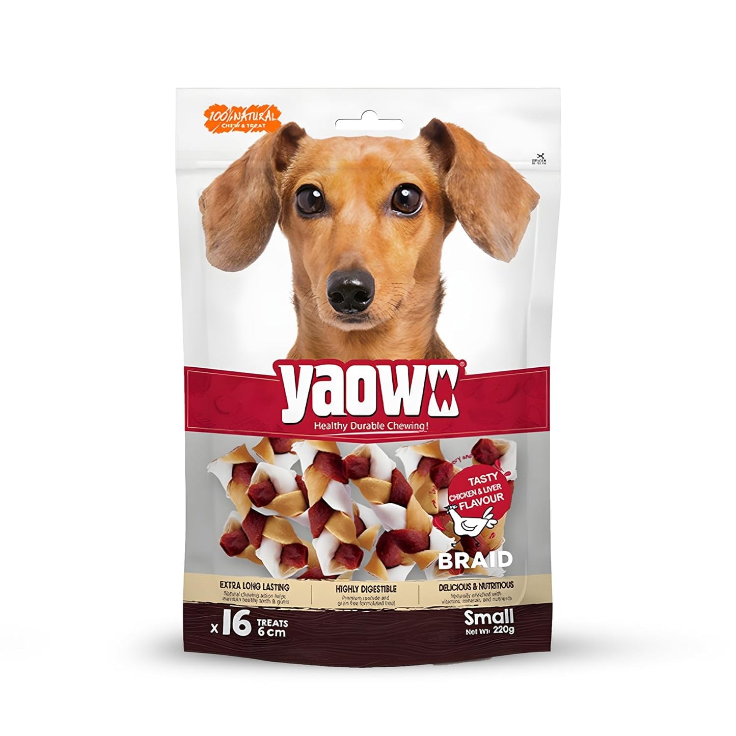 Yaowo Tough Chew Treats for Dogs - Braid