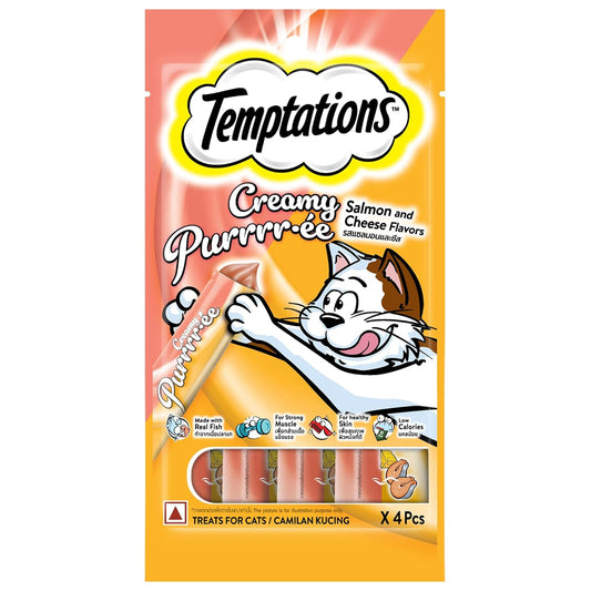 Temptations Creamy Treats for Cats (4's) - Salmon & Cheese Flavour