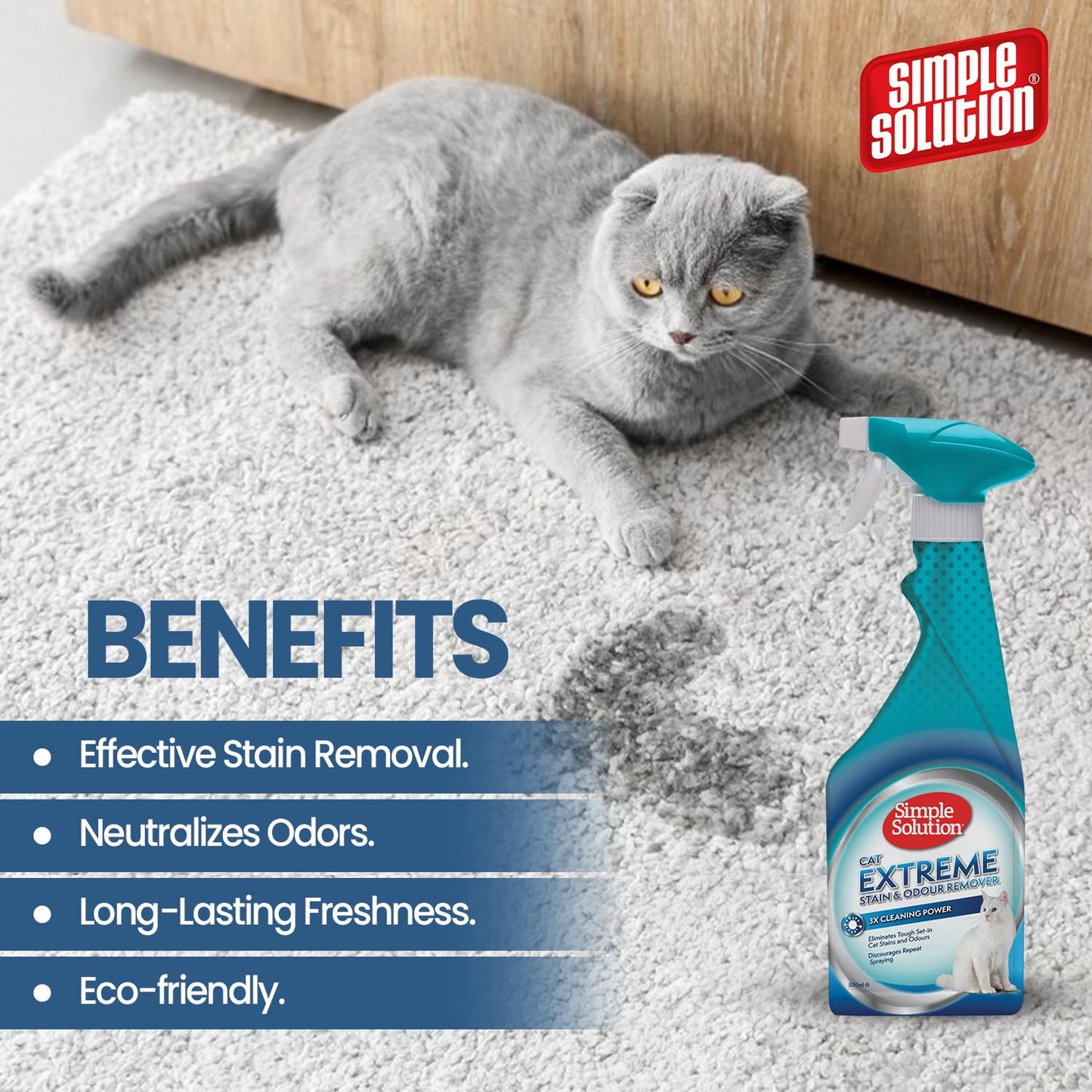 Simple Solution Stain & Odor Remover Spray for Cats 500 ml