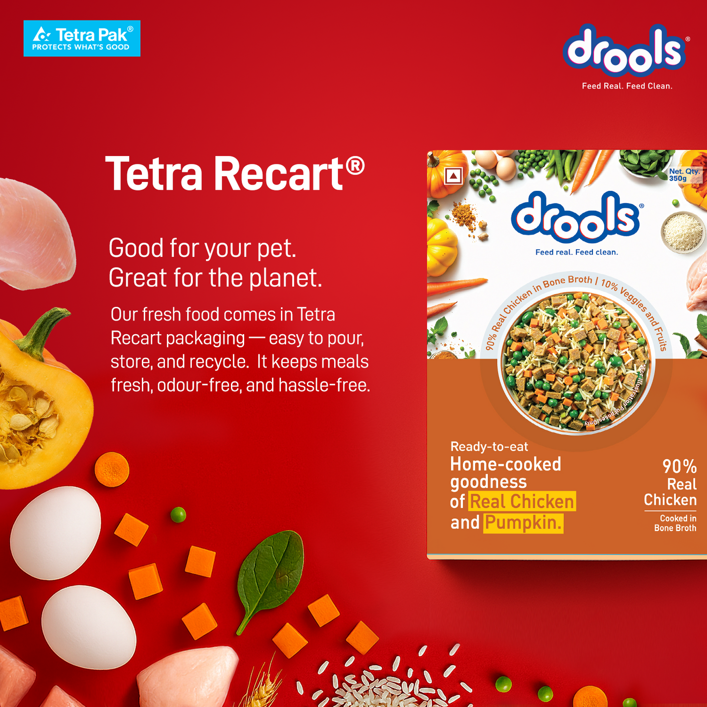 Drools Tetra Pack Real Chicken Pumpkin 350gm for Puppy / Dogs