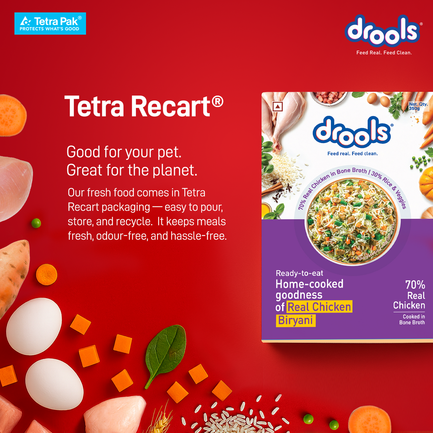 Drools Tetra Pack Real Chicken Biryani 150gm for Puppy / Dogs