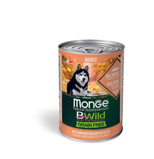 Monge B-Wild Wet Food Gravy Tin for Dogs 400 gm - Adult (Salmon & Pumpkin)