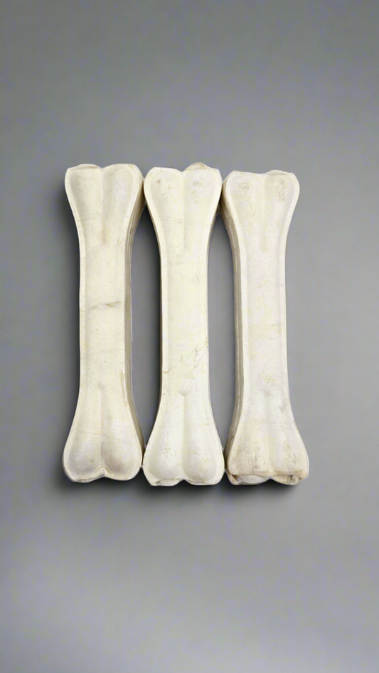 Rawhide Tough Chew Bones for Puppies & Dogs 8 inch - 3 pc