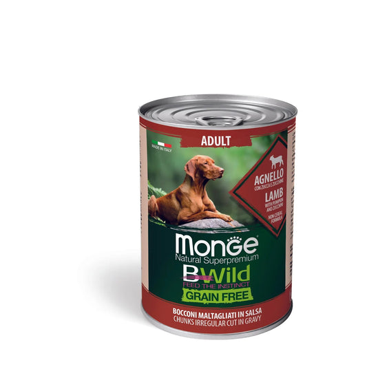 Monge B-Wild Wet Food Gravy Tin for Dogs 400 gm - Adult (Lamb & Pumpkin)
