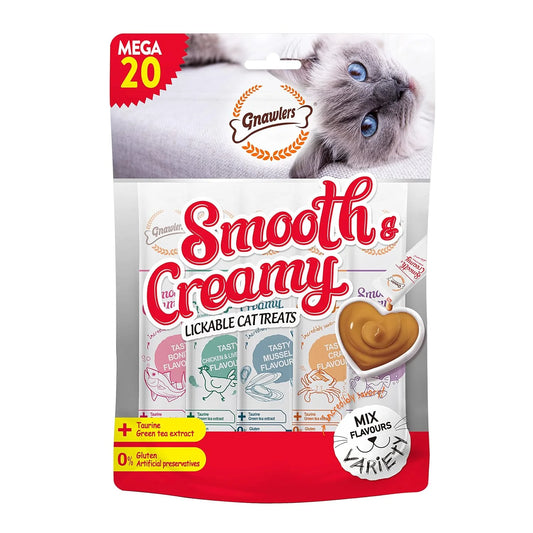 Gnawlers Smooth & Creamy Treats for Cats 20's - Assorted