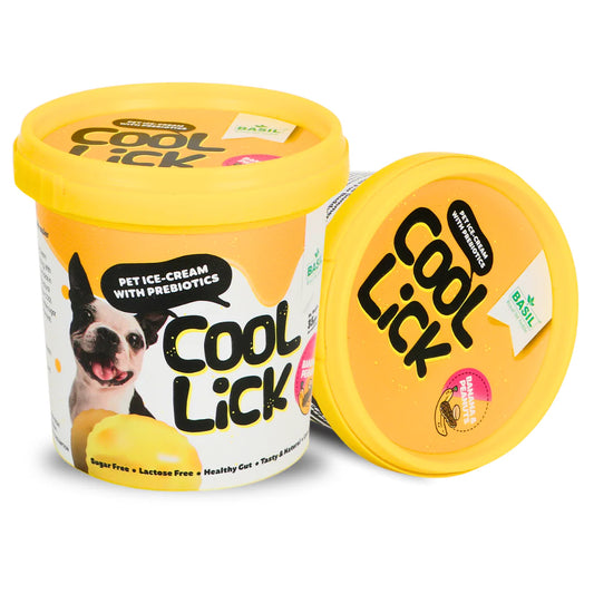 Basil Cool Lick Dog Ice-Cream with Added Prebiotics, Banana & Peanuts