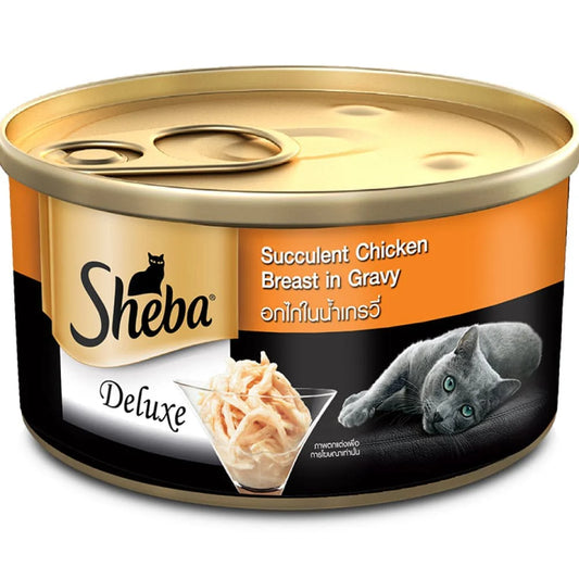 Sheba Premium Wet Food Gravy Tin For Cats - Succulent Chicken Breast In Gravy