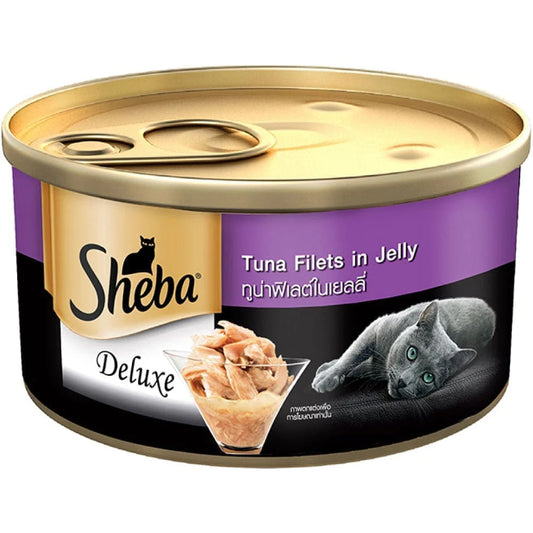 Sheba Premium Wet Food Gravy Tin For Cats - Tuna Filets In Jelly