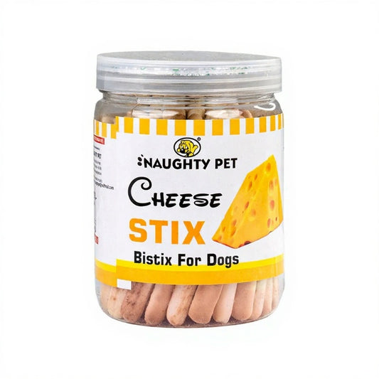 Naughty Pet Biscuits Jar for Dogs 300 gm - Cheese Stix