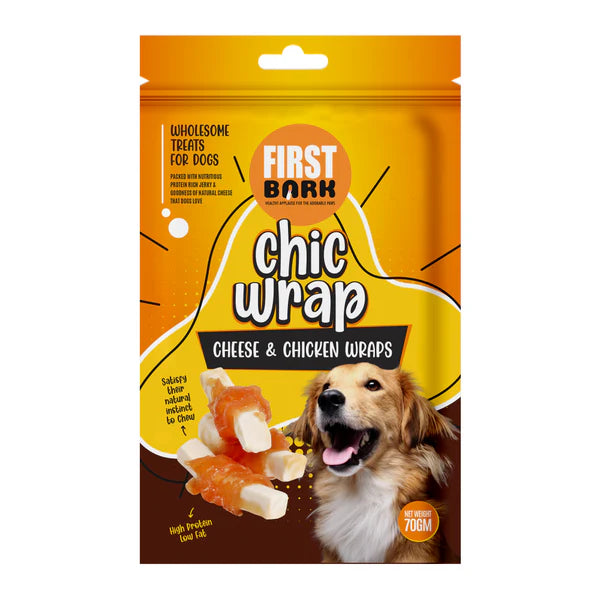 First Bark Chic Wrap Dog Treats - Cheese & Chicken Wrap