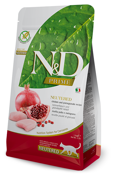 N&D Dry Food for Adult Cats - Neutered ( Chicken & Pomegranate )