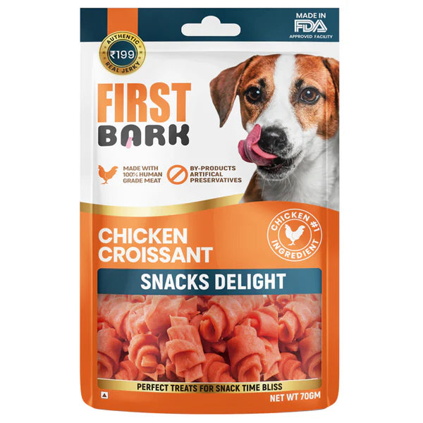 First Bark Dog Treats 70 gm - Chicken Croissant