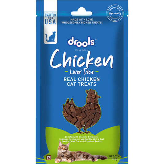 Drools Dry Treat for Cats 35 gm - Chicken Liver Dice