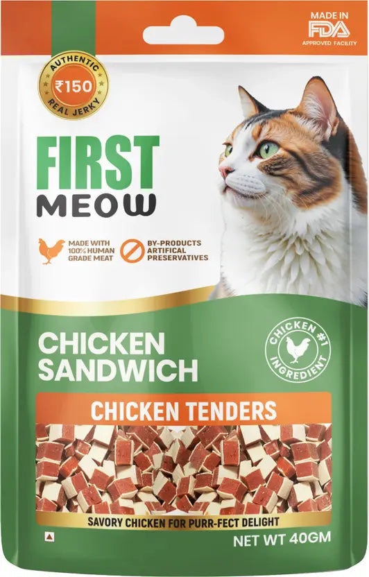 First Meow Dry Treats for Cats 40 gm - Chicken Sandwich