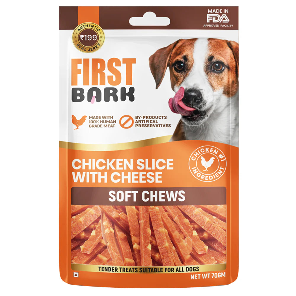 First Bark Dog Treats 70 gm - Chicken Slice With Cheese