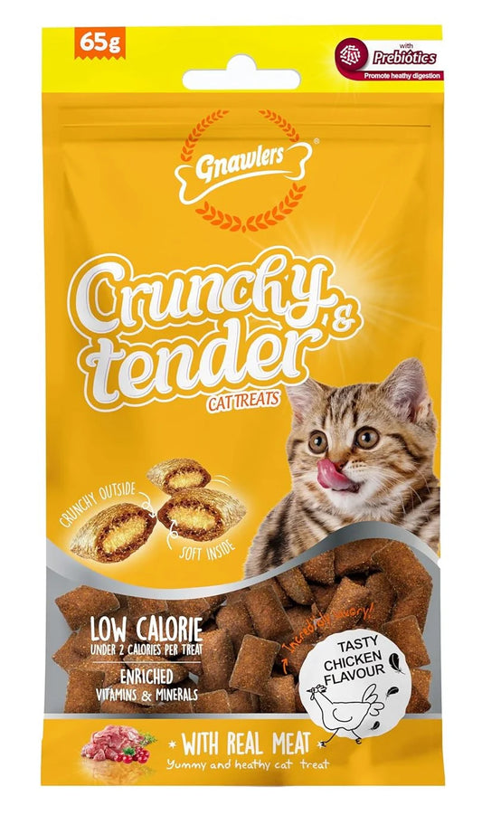 Gnawlers Crunch & Tender Dry Treats for Cats - Chicken