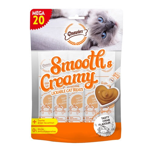 Gnawlers Smooth & Creamy Treats for Cats 20's - Crab