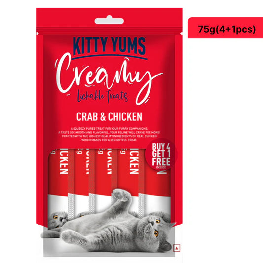 Kitty Yums Creamy Treats for Cats - Crab & Chicken